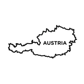 Map of Austria icon black and white vector sign 스톡 일러스트