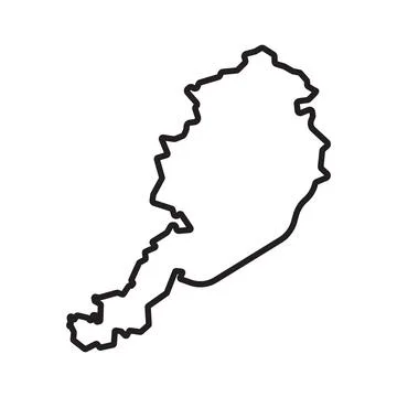 Map of Austria icon Black line art vector 스톡 일러스트