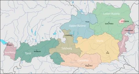 Map of Austria Stock Illustration