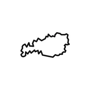 Map of Austria logo sign vector outline Illustrazione stock
