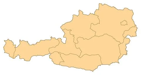 Map of Austria Map of Austria with the several provinces. Copyright: xZoon... Foto stock