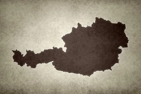 Map of Austria on a paper Stock Illustration