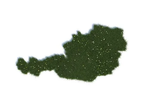 Map of austria series countries out of realistic grass Stock Illustration
