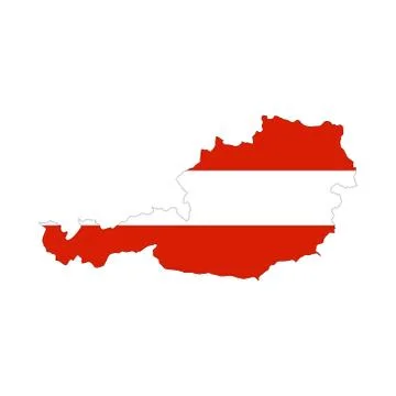 Map of Austria. Vector design isolated on white background. Stock Illustration