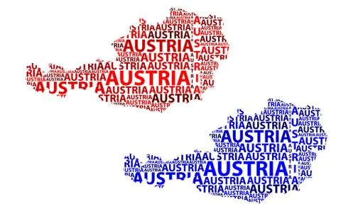 Map of Austria - vector illustration 스톡 일러스트