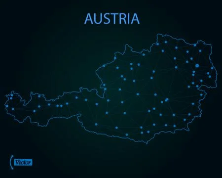 Map of Austria. Vector illustration. World map Stock Illustration