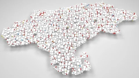 Map of the Autonomous Community of Cantabria - Spain Stock Footage 95928783