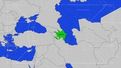 Map Of Azerbaijan Video stock 318660444