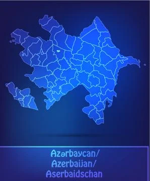 Map of azerbaijan Stock Illustration