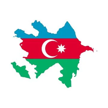 Map of Azerbaijan. Vector design isolated on white background. Stock Illustration