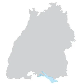 Map of baden-wuerttemberg with borders in gray Stock Illustration