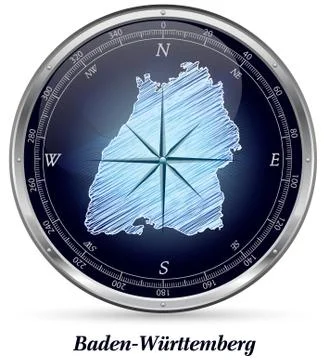 Map of baden-wuerttemberg with borders Stock Illustration