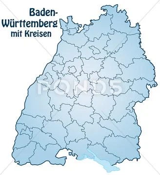 Map of baden-wuerttemberg Stock Illustration