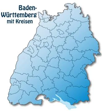Map of baden-wuerttemberg Stock Illustration