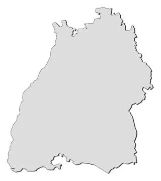 Map of Baden-Württemberg (Germany) Map of Baden-Württemberg in Germany. Co. Stock Photos