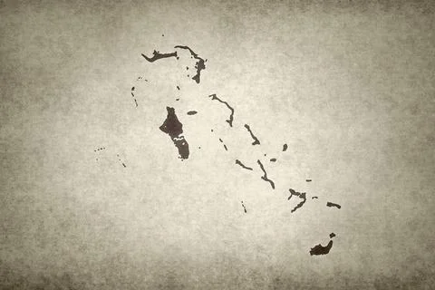 Map of the Bahamas printed on a paper Stock Illustration