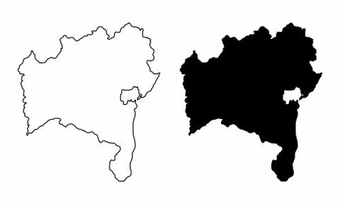 Map of the Bahia state Stock Illustration