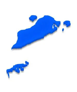 Map of Bahrain. 3D isometric perspective illustration. Stock Illustration