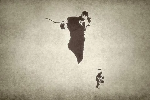 Map of Bahrain printed on a paper Stock Illustration