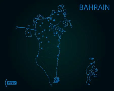 Map of Bahrain. Vector illustration. World map Stock Illustration