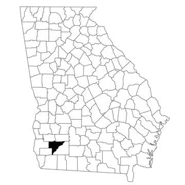 Map of Baker County in Georgia state on white background. single County map.. Stock Illustration