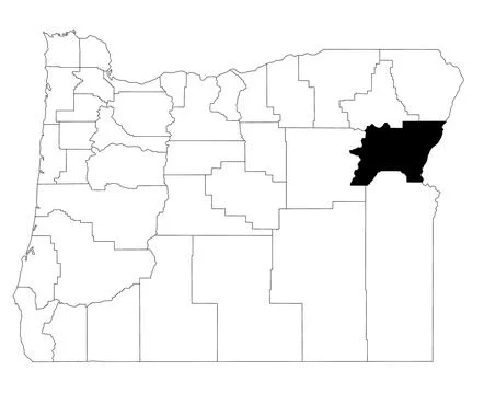 Map of Baker County in Oregon state on white background. single County map .. Stock Illustration