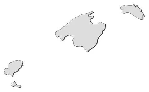 Map of Balearic Islands (Spain) Map of Balearic Islands, a region of Spain... Foto stock