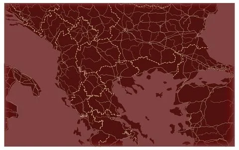 Map of the Balkan Peninsula Stock Illustration