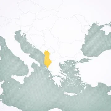 Map of Balkans - Albania Illustrazione stock