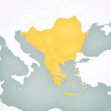 Map of Balkans - All Countries Stock Illustration
