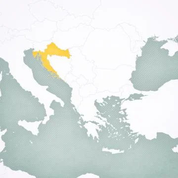 Map of Balkans - Croatia Stock Illustration