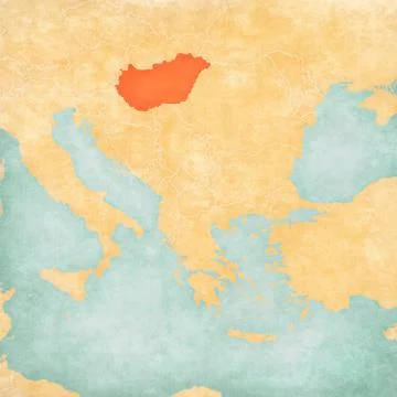 Map of Balkans - Hungary Stock Illustration