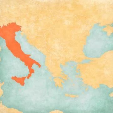 Map of Balkans - Italy Stock Illustration