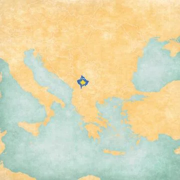 Map of Balkans - Kosovo Stock Illustration