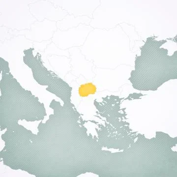 Map of Balkans - Macedonia Stock Illustration