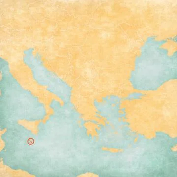 Map of Balkans - Malta Stock Illustration