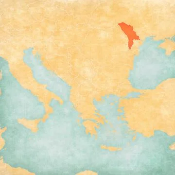 Map of Balkans - Moldova Stock Illustration