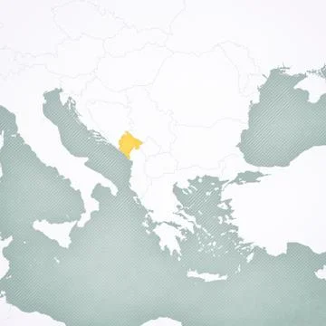 Map of Balkans - Montenegro Stock Illustration
