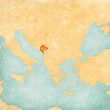 Map of Balkans - Montenegro Stock Illustration