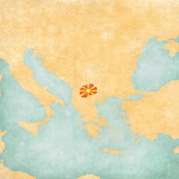 Map of Balkans - North Macedonia Stock Illustration