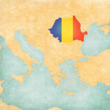 Map of Balkans - Romania Illustrazione stock