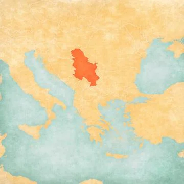 Map of Balkans - Serbia Stock Illustration