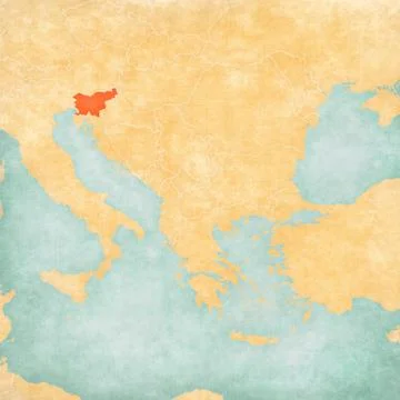 Map of Balkans - Slovenia Stock Illustration