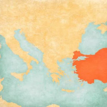 Map of Balkans - Turkey Stock Illustration