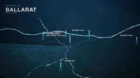 Map of Ballarat Stock Footage 341057933