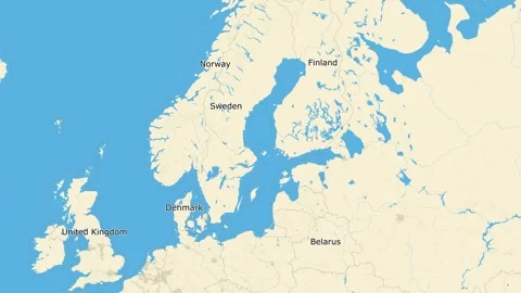 Map of the Baltic Sea in Europe,  imaginary Map Stock Footage 309442006