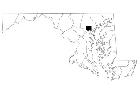 Map of Baltimore County in Maryland state on white background. single Count.. Stock Illustration
