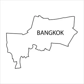 Map of Bangkok, Thailand Stock Illustration