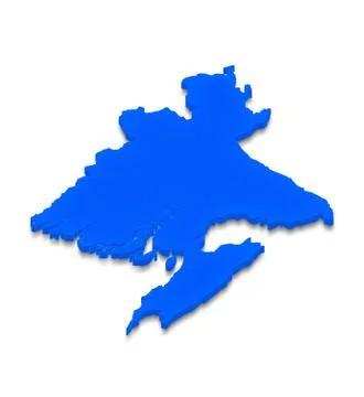 Map of Bangladesh. 3D isometric perspective illustration. Stock Illustration
