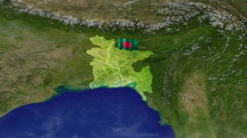 Map of Bangladesh with flag Stock Footage 231390795